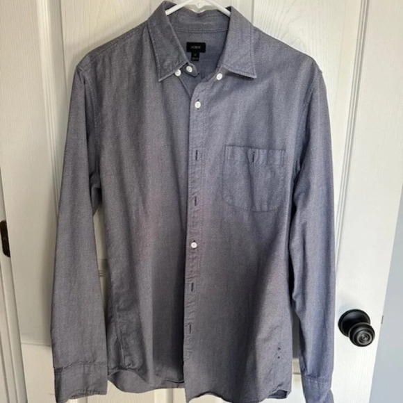 J. Crew Men's blue textured button‎ down shirt, medium - Picture 1 of 6